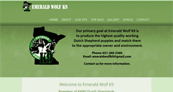 Desktop Screenshot of emeraldwolfk9.com