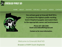 Tablet Screenshot of emeraldwolfk9.com